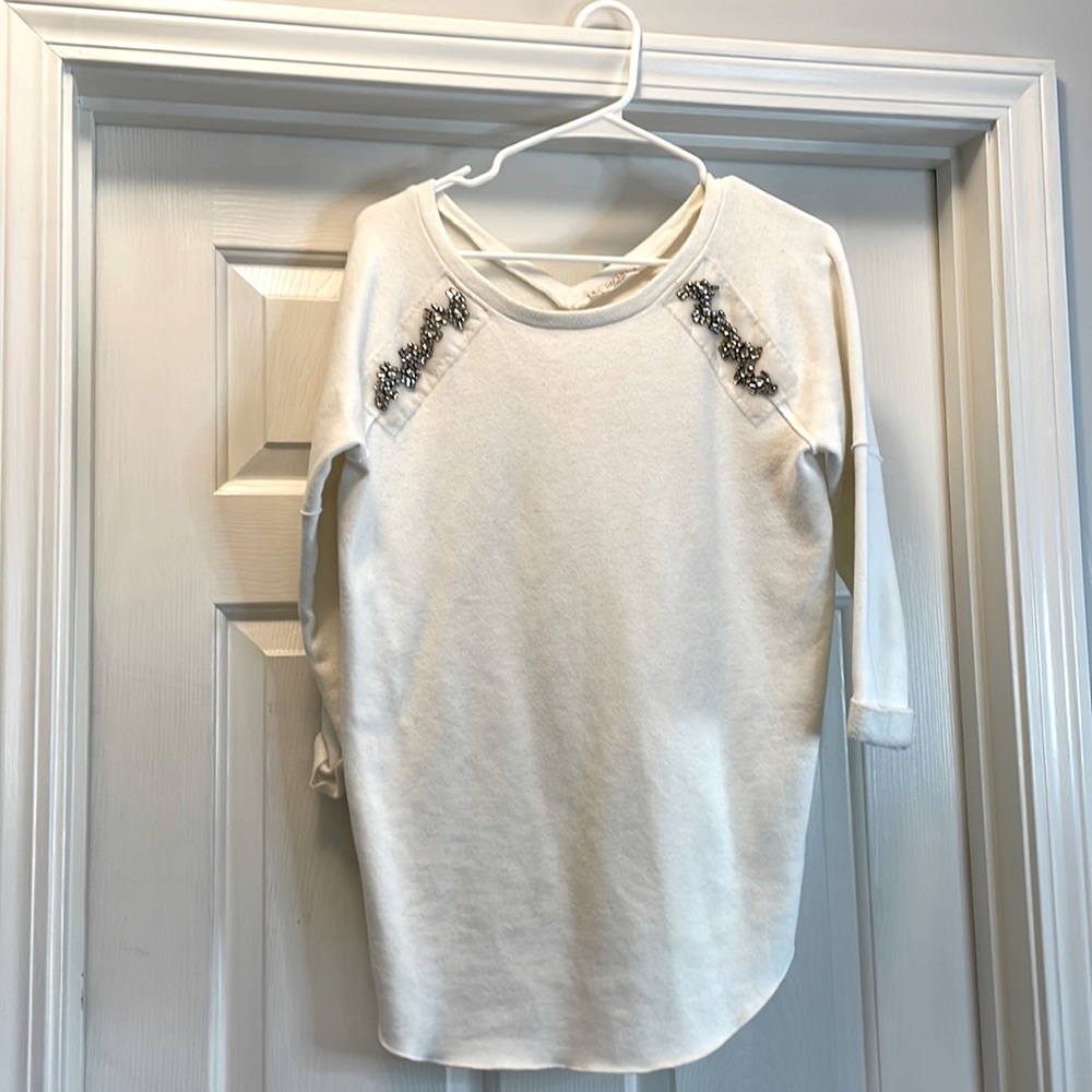 Rachel Roy 3/4 sweatshirt/tunic with rhinestones. Size small.